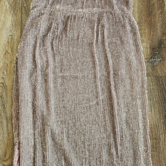 Retrofete Katya Dress in Dusty Lilac Size XL Maxi Sequins Cowl Neck Sleeveless - Picture 8 of 13